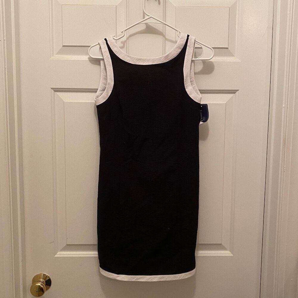 NWT Lauren James Landry Women's Harper Black White Seersucker Dress XS